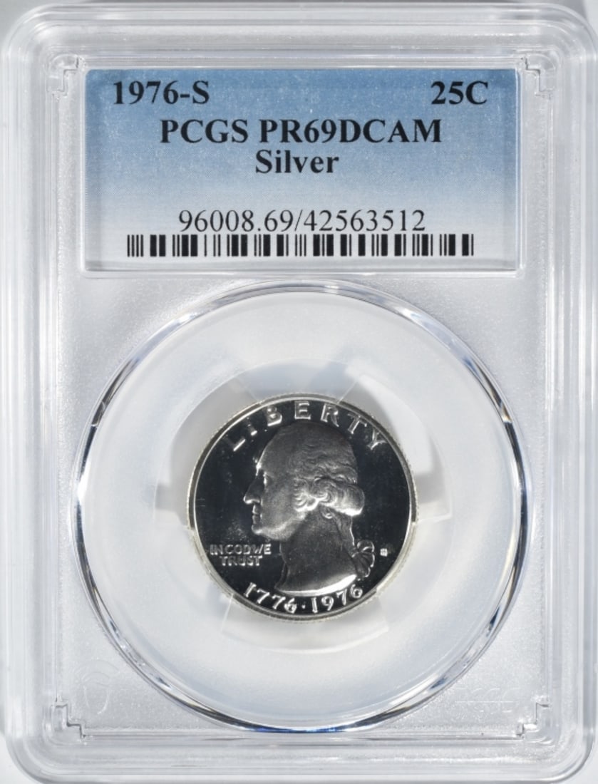 1976-S Silver Quaarter, PCGS PR-69 DCAM: Bid live now!