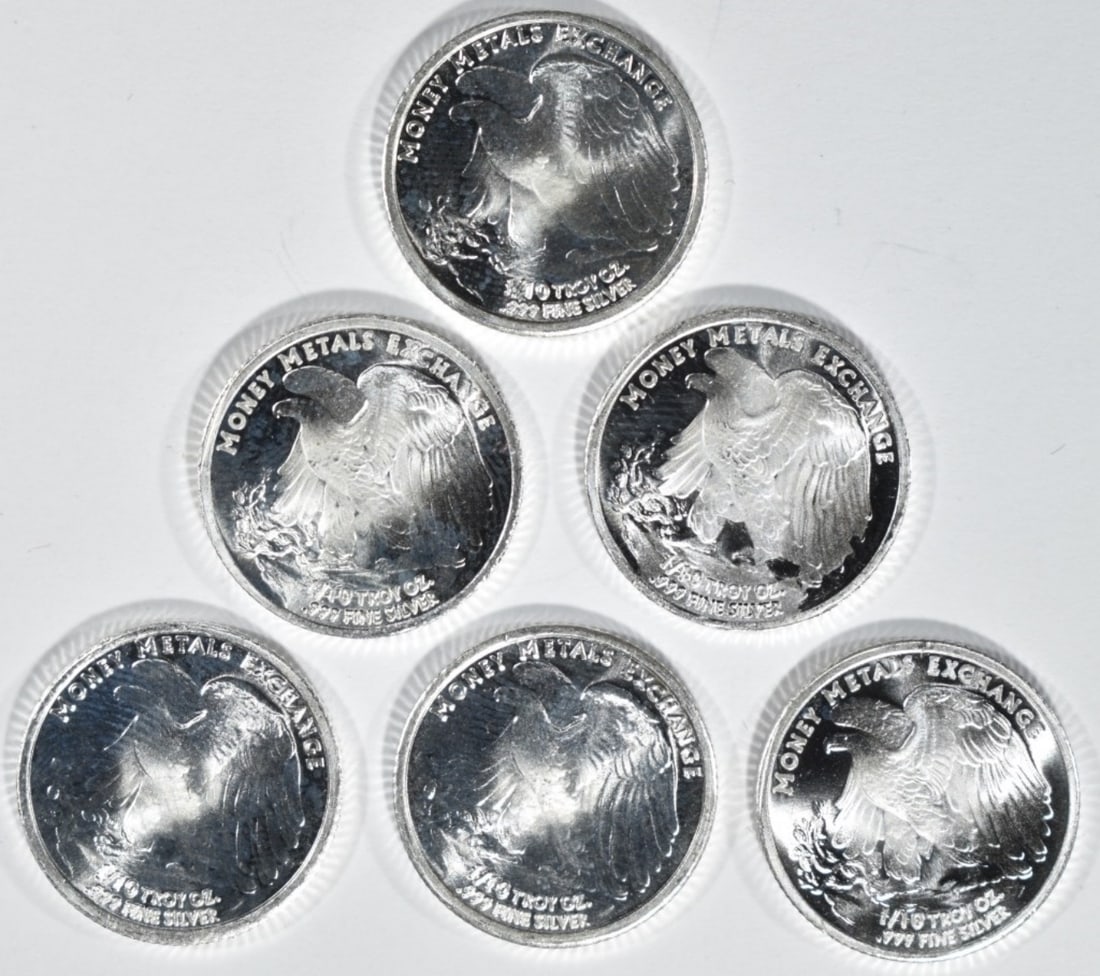 (6) 1/10oz Silver Eagles - 2