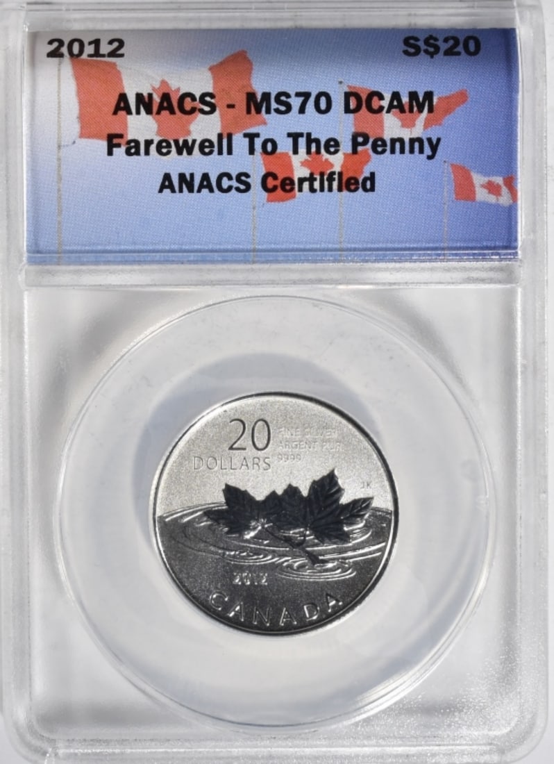2012 Farewell to the Penny 1/4oz Silver, ANACS: MS-70 DCAM