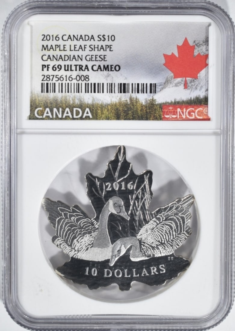 2016 Canada Maple Leaf Shape- Geese, NGC PF-69 (1 of 2)