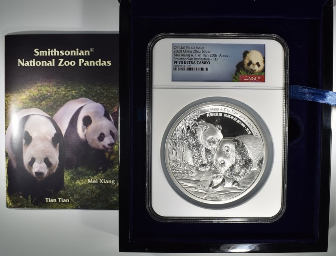 2020 China 20oz Silver Panda- Smithsonian (1 of 1)