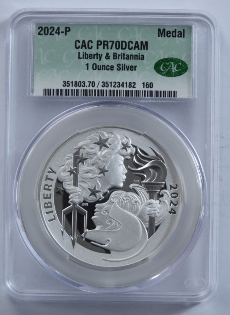 2024-P Liberty & Britannia 1oz Silver, CAC PR-70: DCAM
