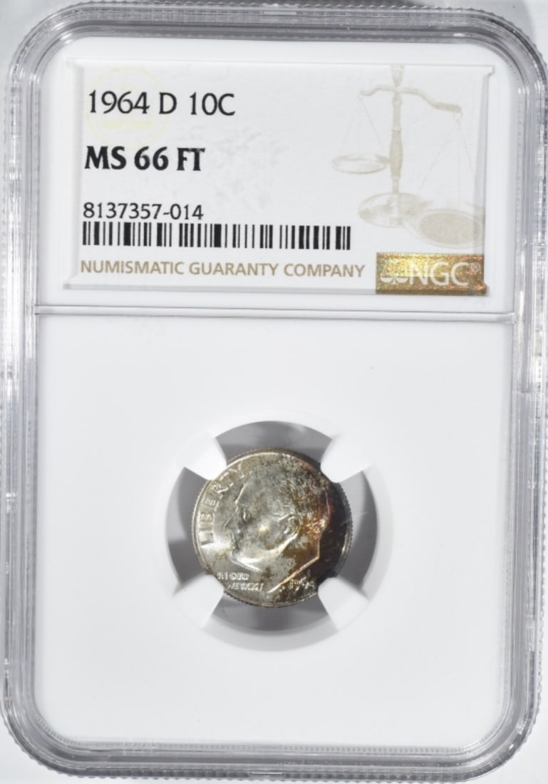 1964-D Roosevelt Dime, NGC MS-66 FT: Bid live now!