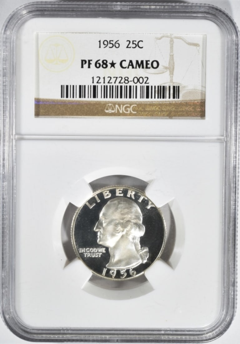 1956 Washington Quarter, NGC PF-68* Cameo: Top-rated online Auction House.