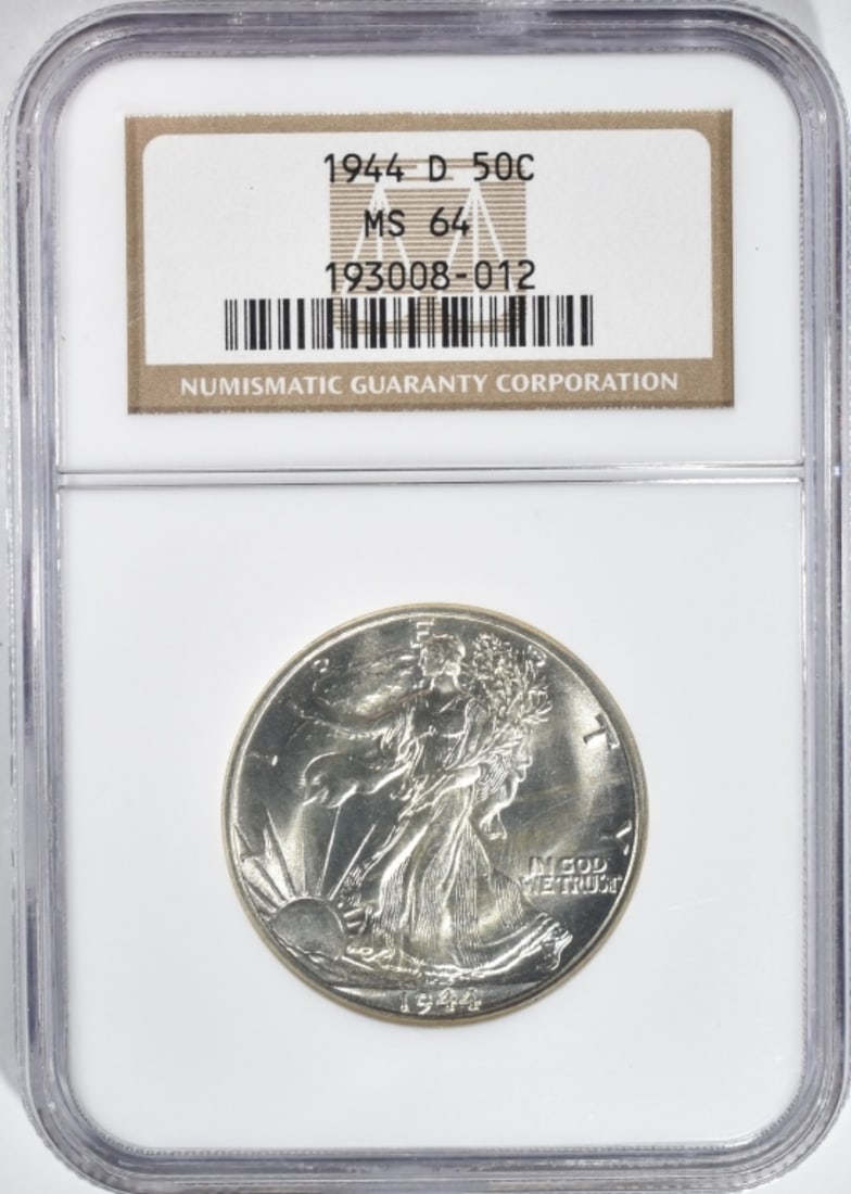 1944-D Walking Liberty Half, NGC MS-64: Bid live now!