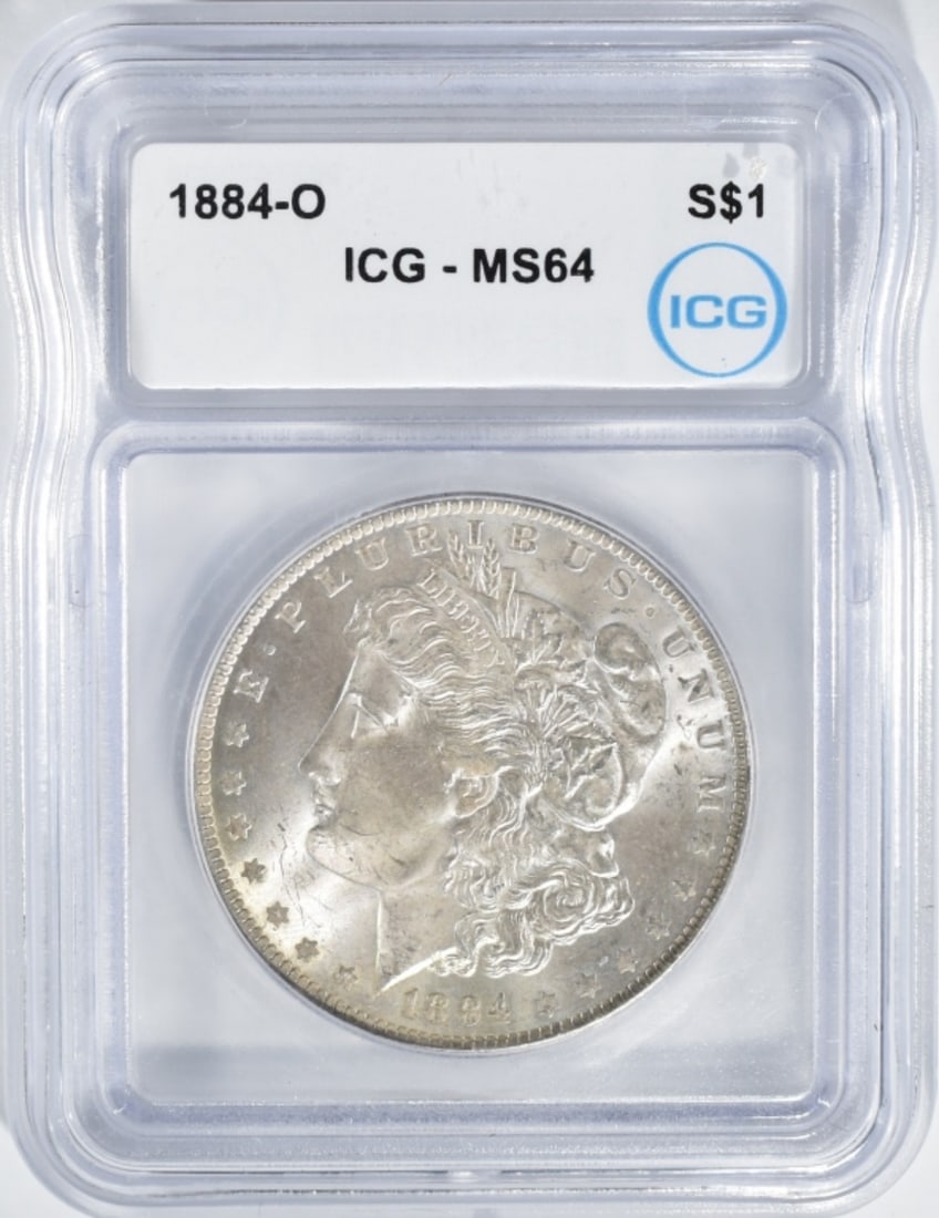 1884-O Morgan Dollar, ICG MS-64: Follow us on Facebook, Instagram, X, and TikTok.