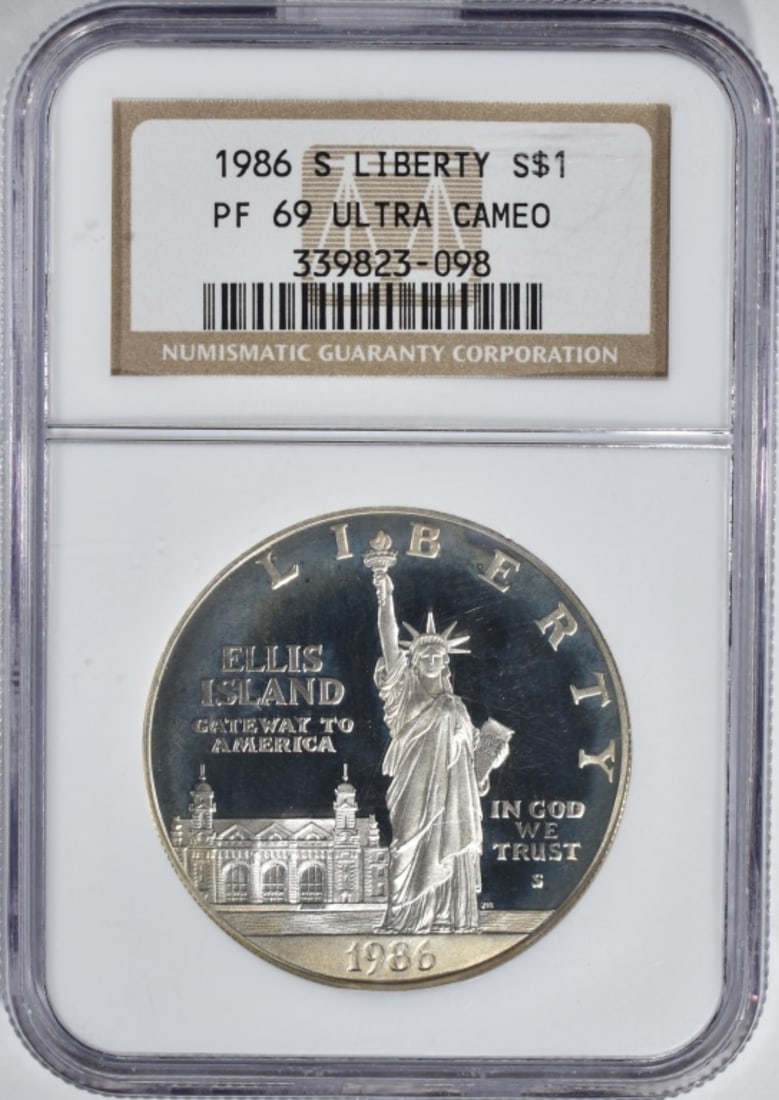 1986-s Liberty Commem $1, NGC PF-69 Ultra Cameo: Bid live now!