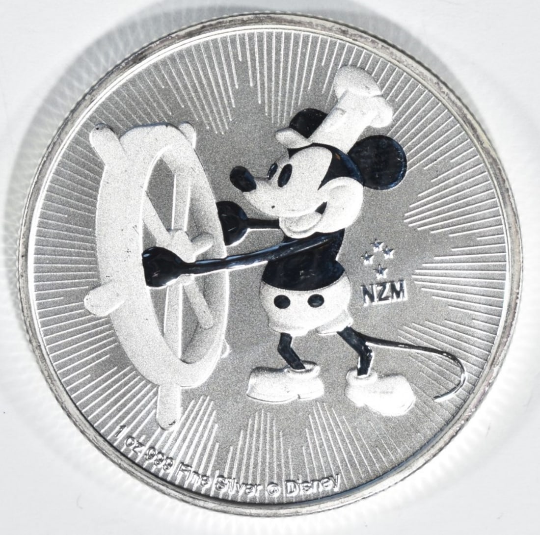 NIUE 1oz Silver Round- 2017 Steamboat Mickey: Bid live now!