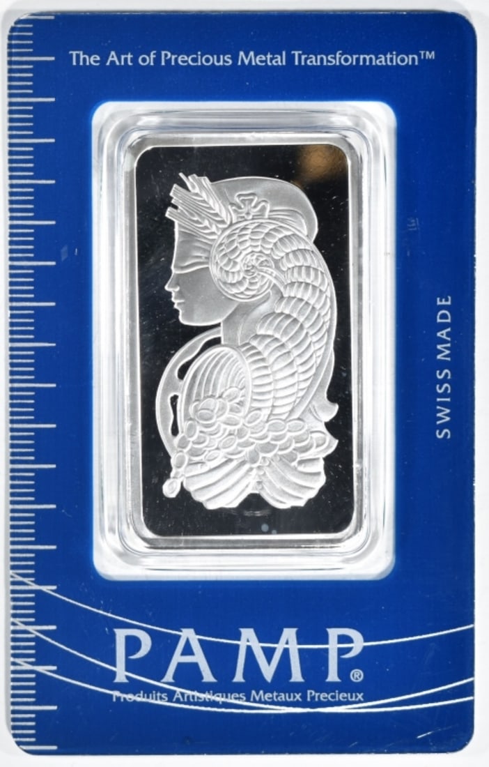 1oz PAMP SUISSE Silver Bar: Bid with Vintage Auctions!