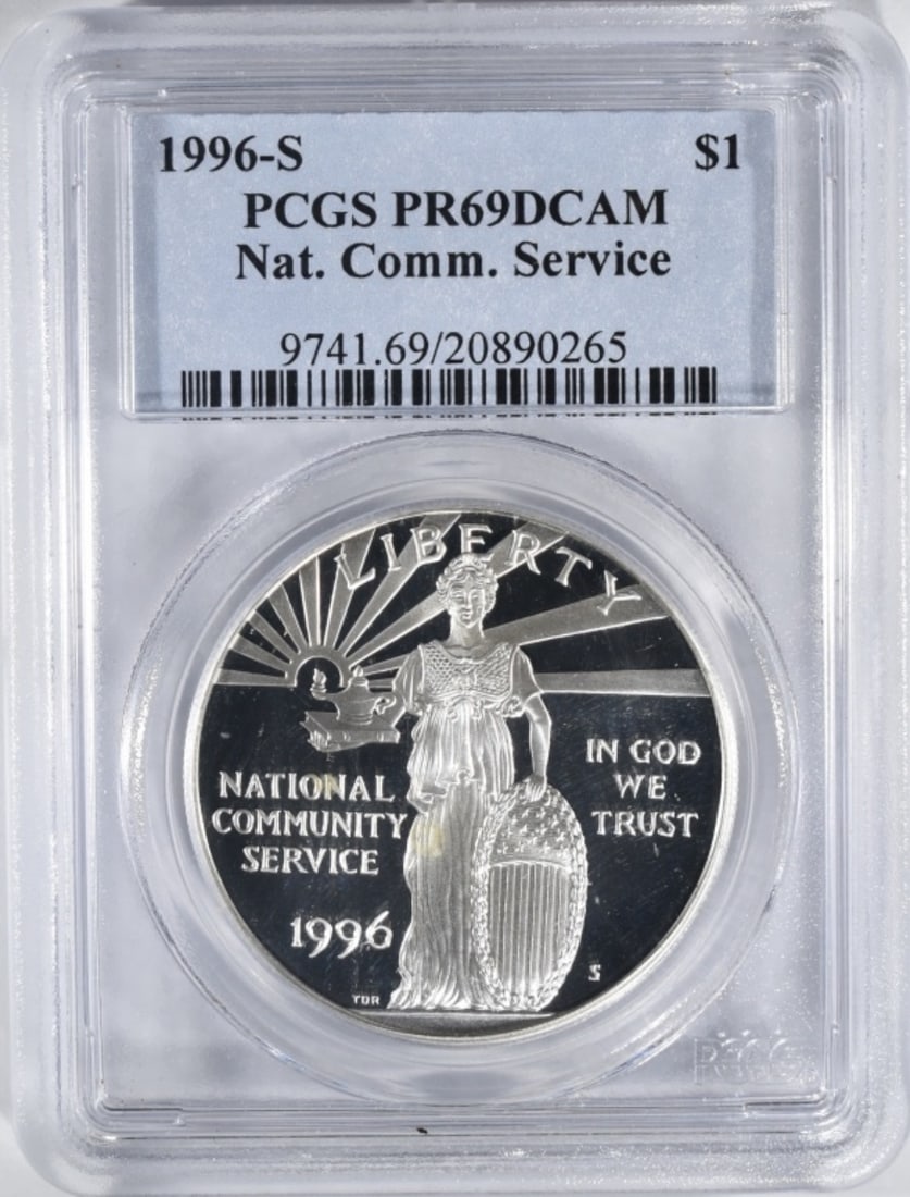 1996-S Ntnl Community Service Commem, PCGS: PR-69 DCAM $1