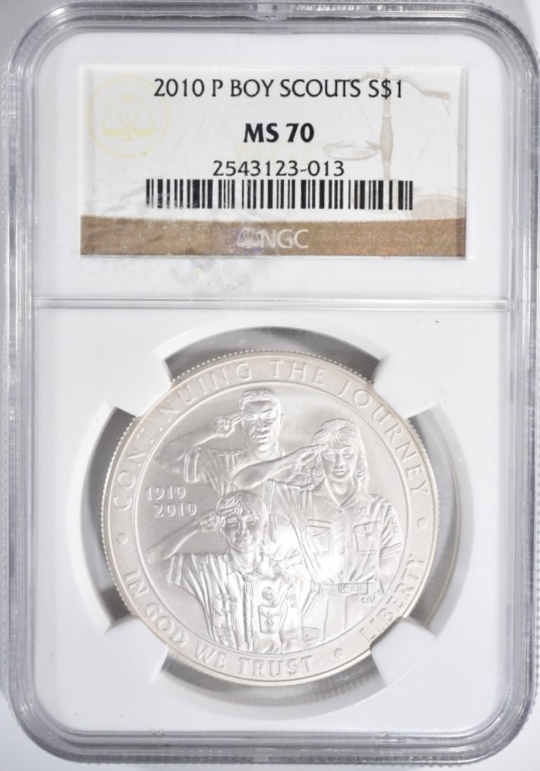 2010-P Boy Scouts Commem $1, NGC MS-70: Bid with Vintage Auctions!