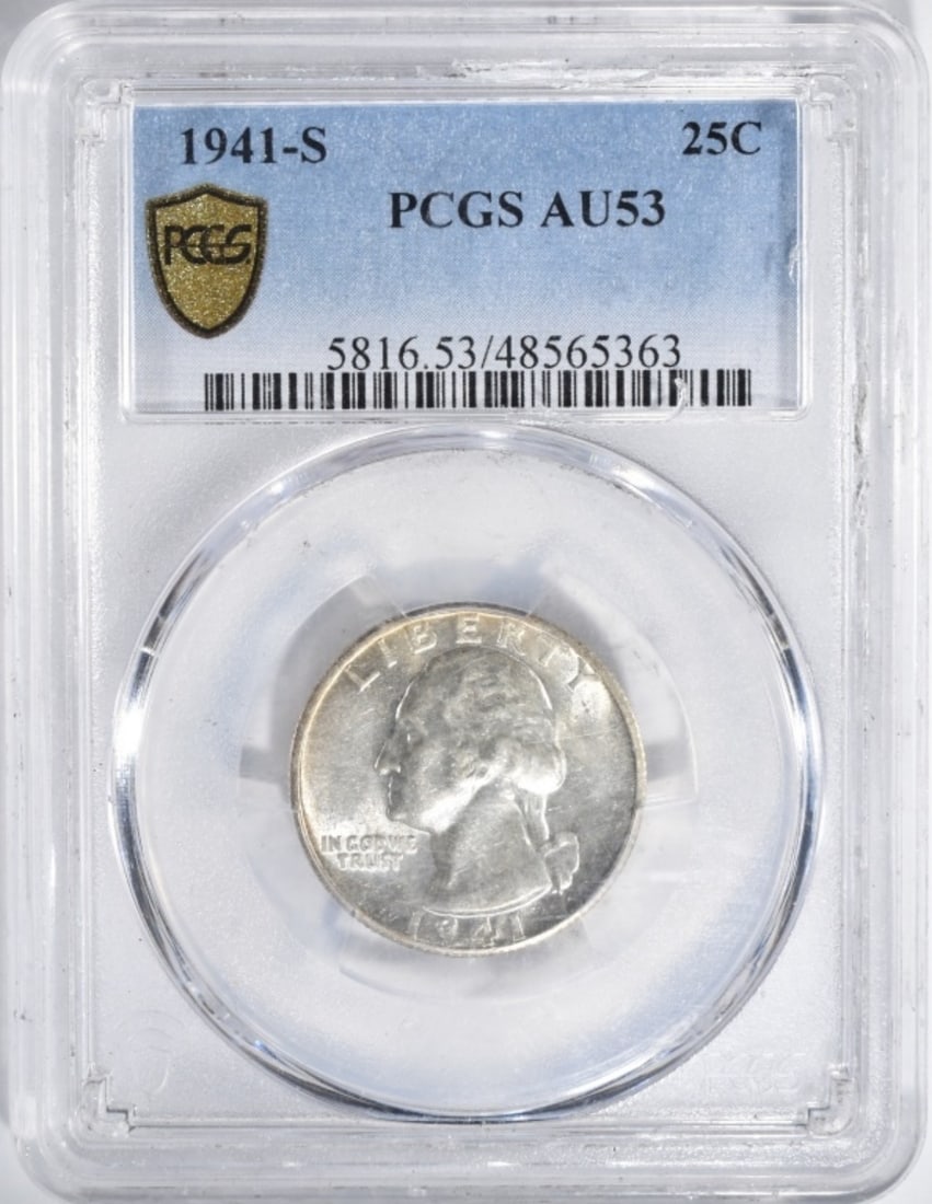1941-S Washington Quarter, PCGS AU-53: Top-rated online Auction House.