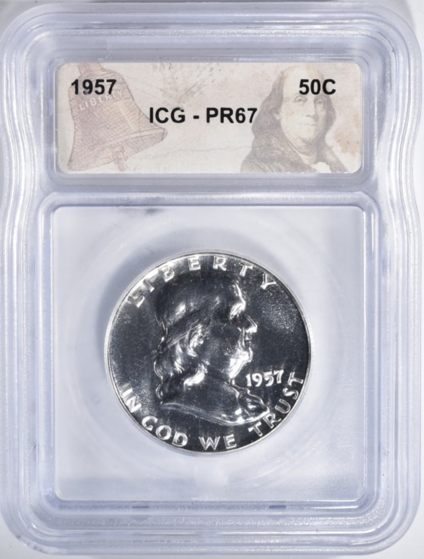 1957 Franklin Half, ICG PR-67: Your #1 shop for all things collectible.