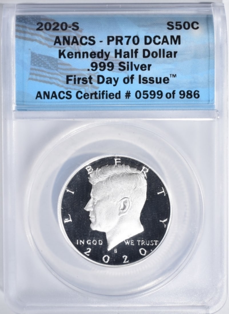 2020-S Silver Kennedy, ANACS PR-70 DCAM: Binion Collection