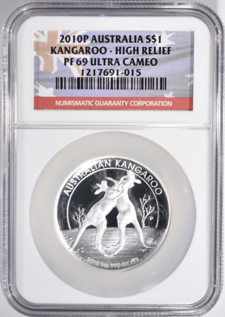2010-P 1oz Silver Kangaroo, NGC PF-69 Ultra Cameo: Top-rated online Auction House.