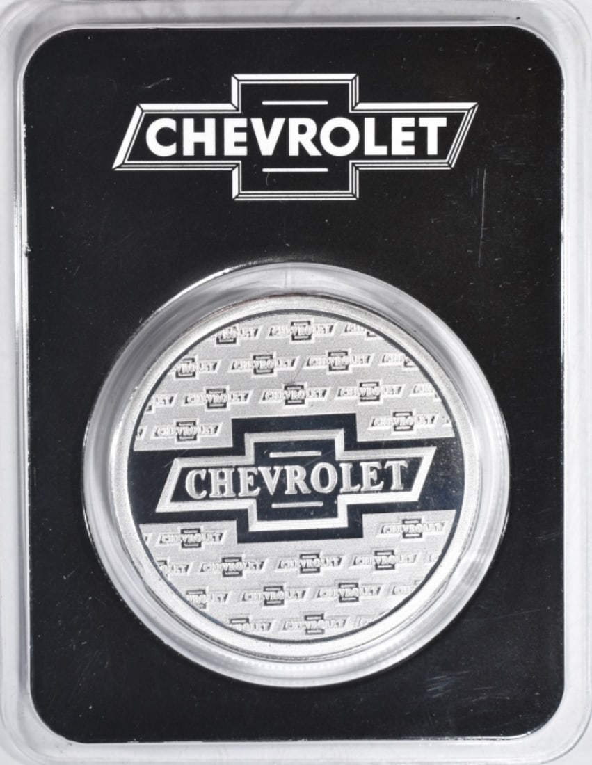 1oz Chevrolet Silver Round: Bid live now!