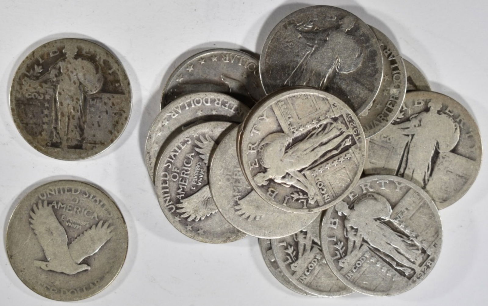 (15) Silver Standing Liberty Quarters (1 of 1)