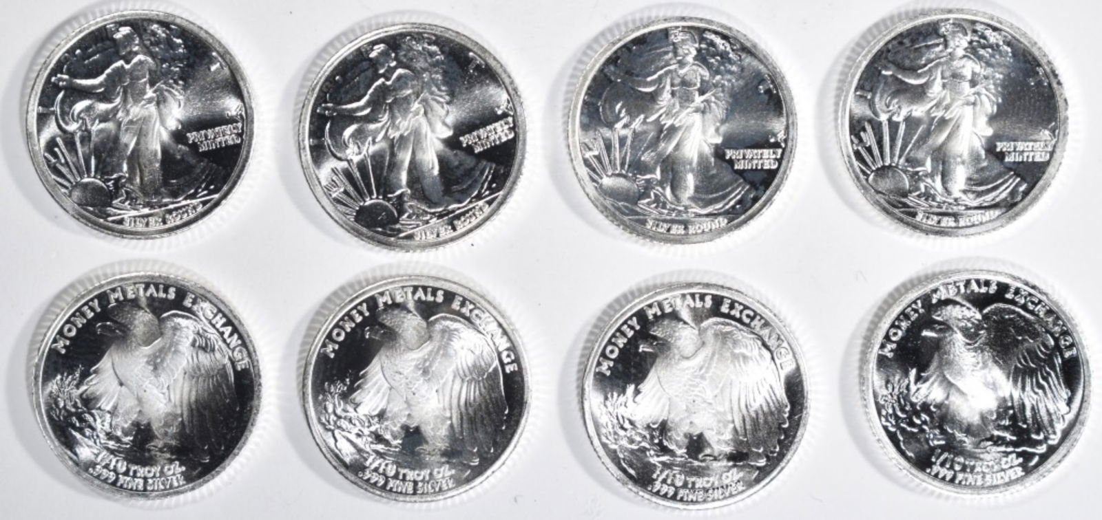 (8) 1/10th oz Silver Eagles: Follow us on Facebook, Instagram, X, and TikTok.