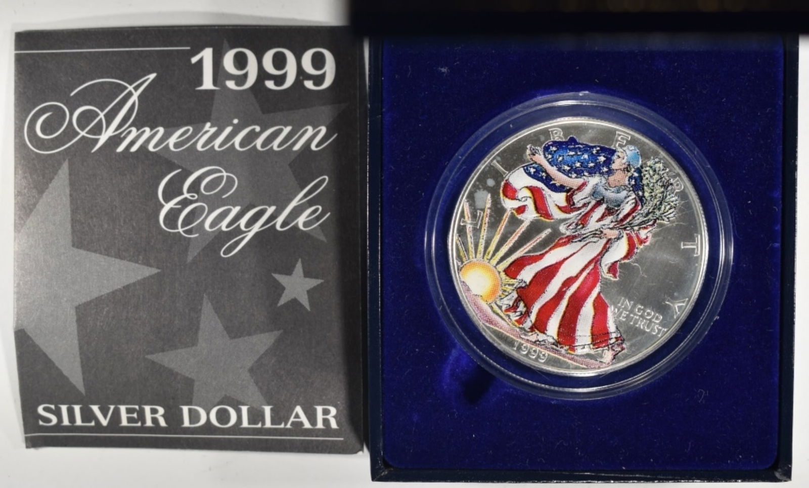 1999 Colorized American Silver Eagle In box w/COA: Bid live now!
