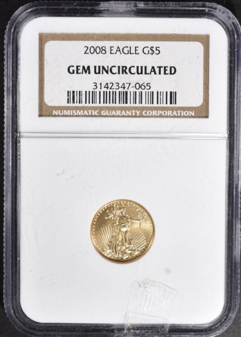 2008 1/10oz Am Gold Eagle, NGC Gem Unc (1 of 2)