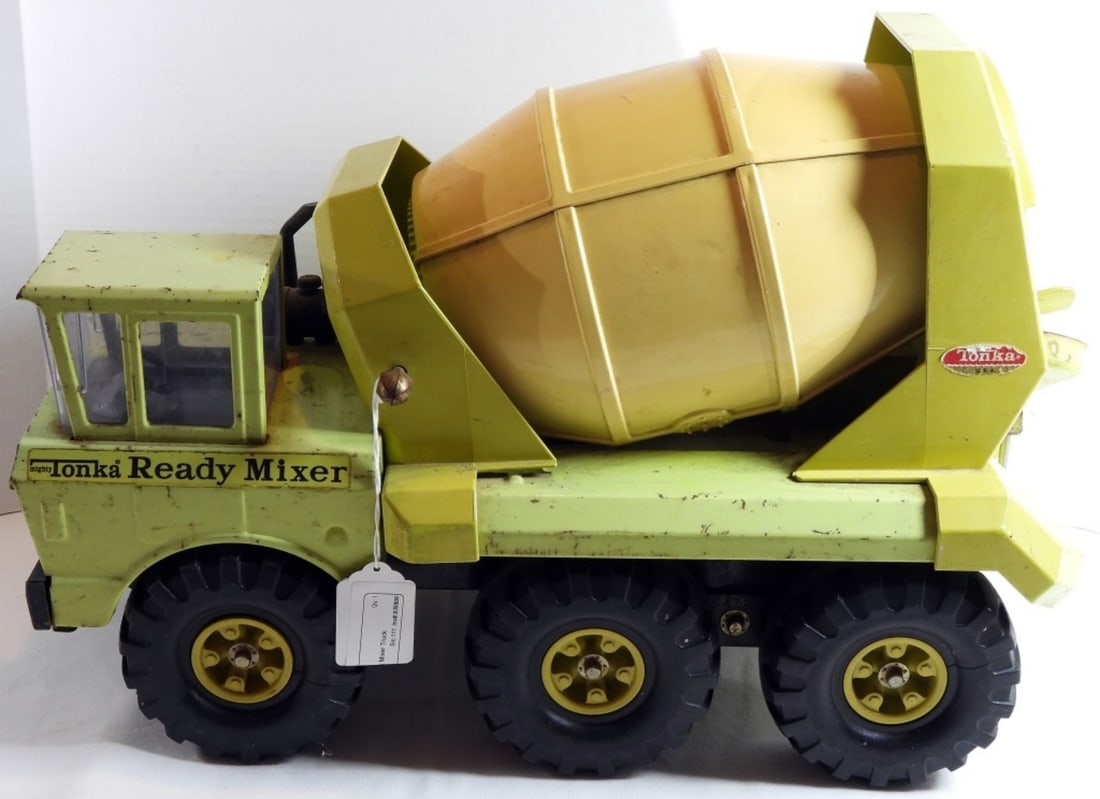 1974 Mighty Tonka Green Mixer Truck: Still in working order. Does have wear from the years