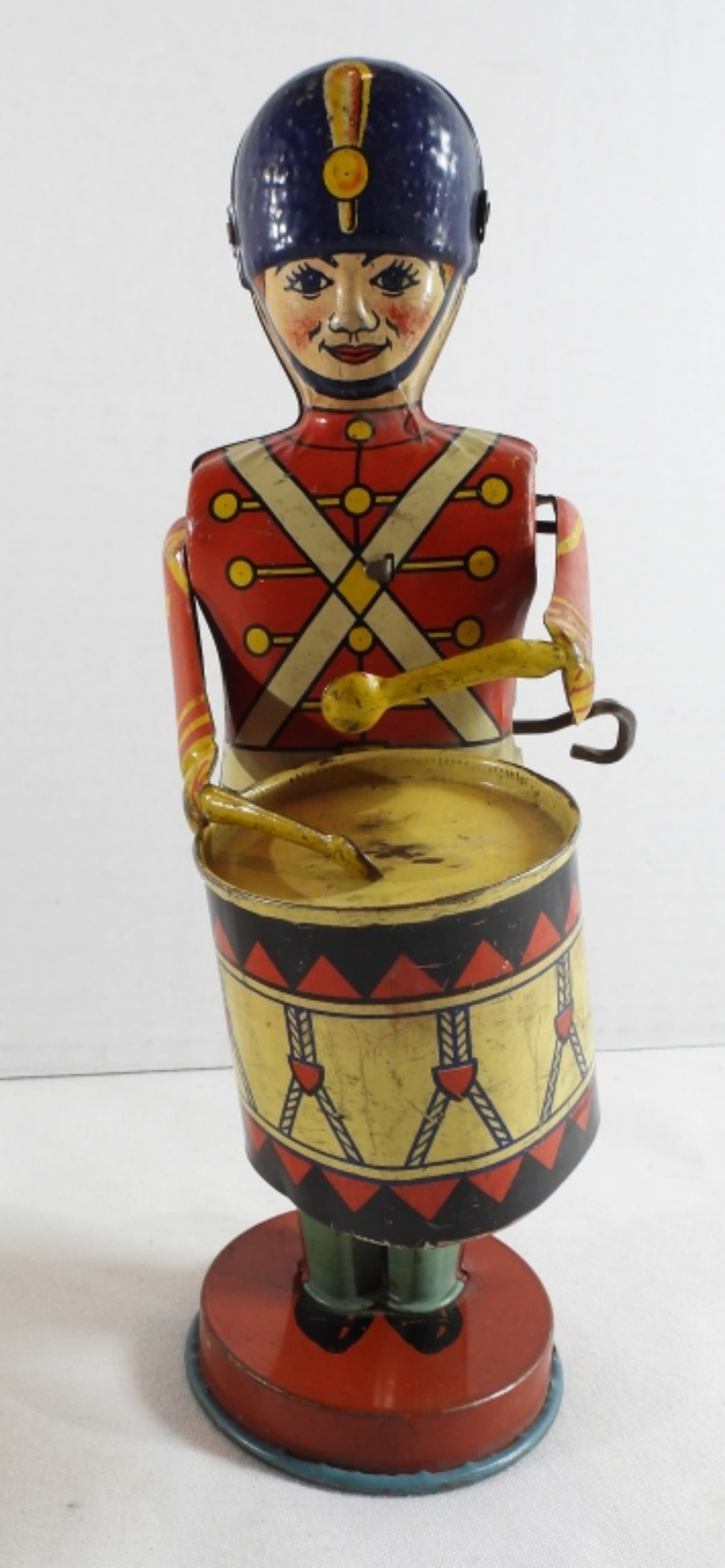 1930s J Chein Drummer Boy Wind-Up Toy: Litho wind-up toy. Still works