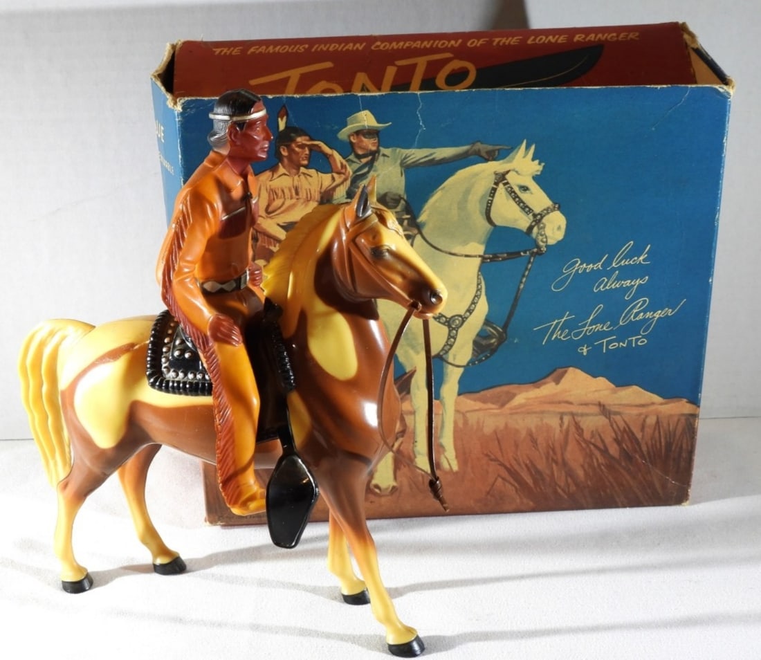 Hartland Tonto & Stallion "Scout": Box is in rough condition, worn. Comes with all the pieces.