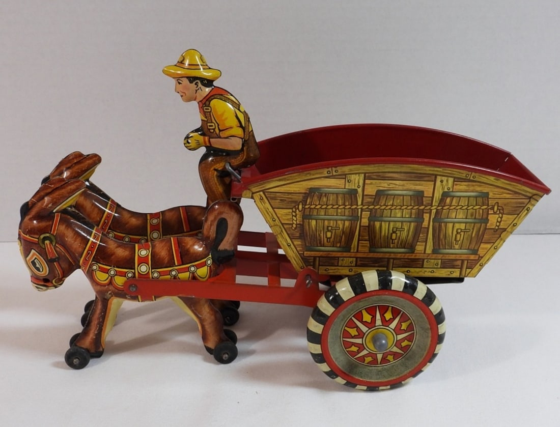 Wagon & Mules: In good condition, missing the seat for the person but in good condition.