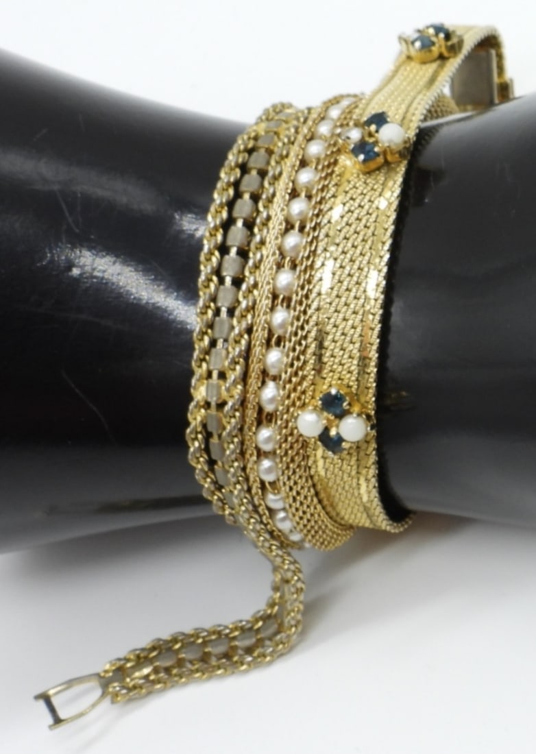 (5) Gold Tone Bracelets - 2