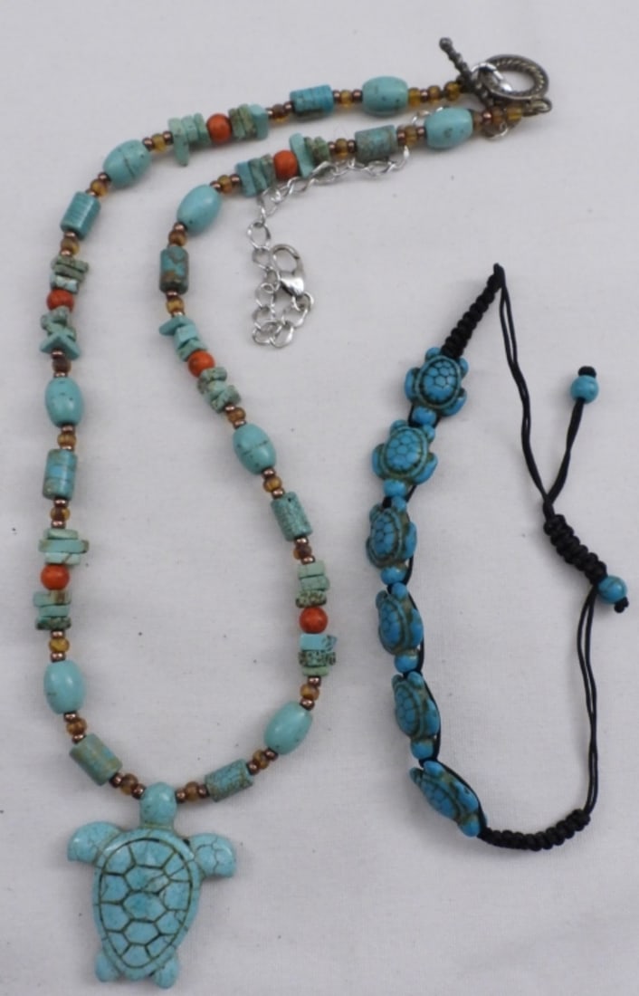 Turtle Lot (1) Necklace & (1) Bracelet: Visit us on Facebook!