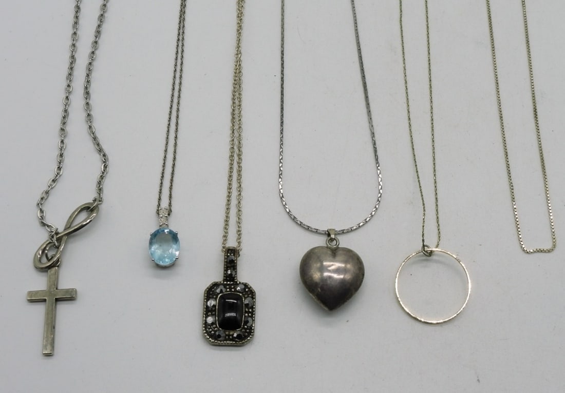 (6) Silver-Tone Necklaces - 2