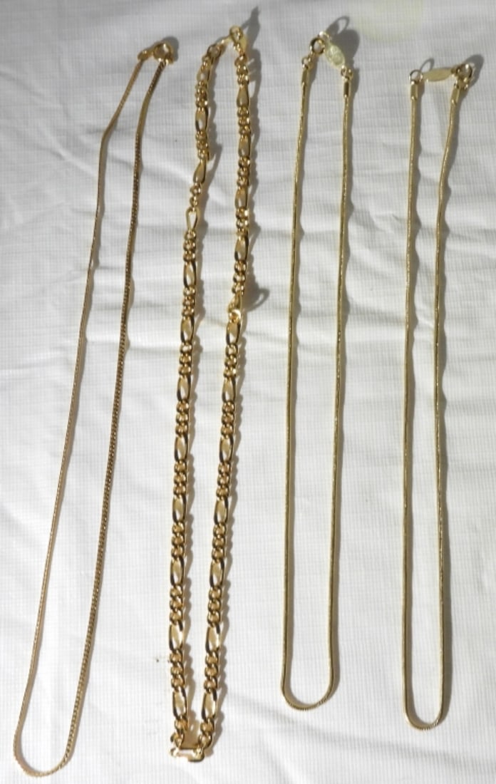 (4) Gold-Tone Chain Necklaces: Beautiful necklaces