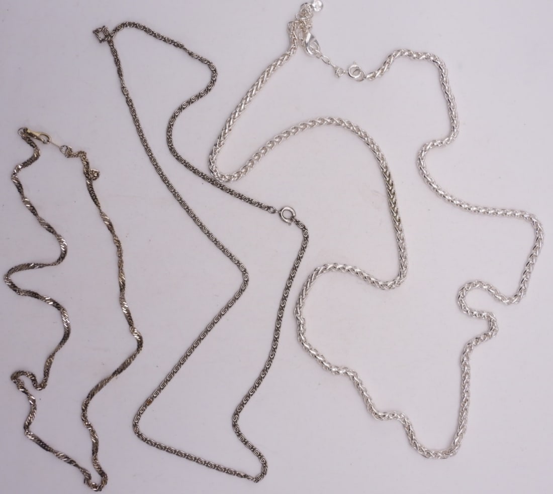 (3) Silver-Toned Necklaces - 2