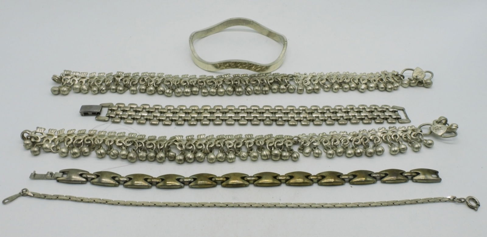 (6) Silver-Tone Bracelets - 2