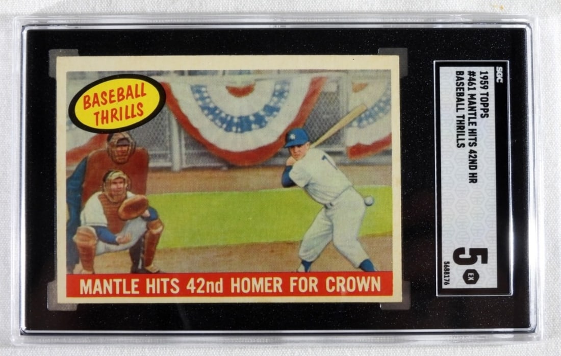 SGC 1959 TOPPS #461 Mantle Hits 42ND HR 5 EX (1 of 2)