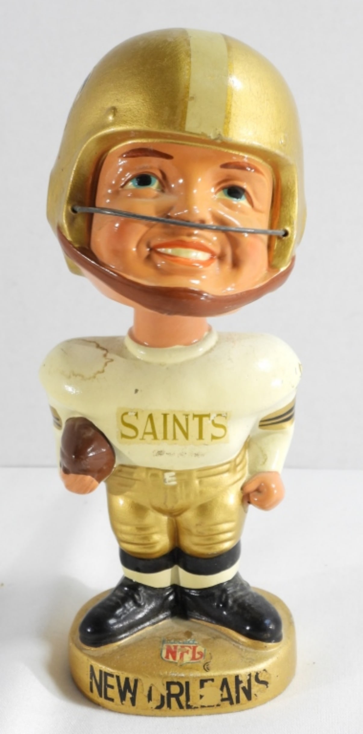 1967 New Orleans Saints Bobblehead: In fair condition, dusty & worn down