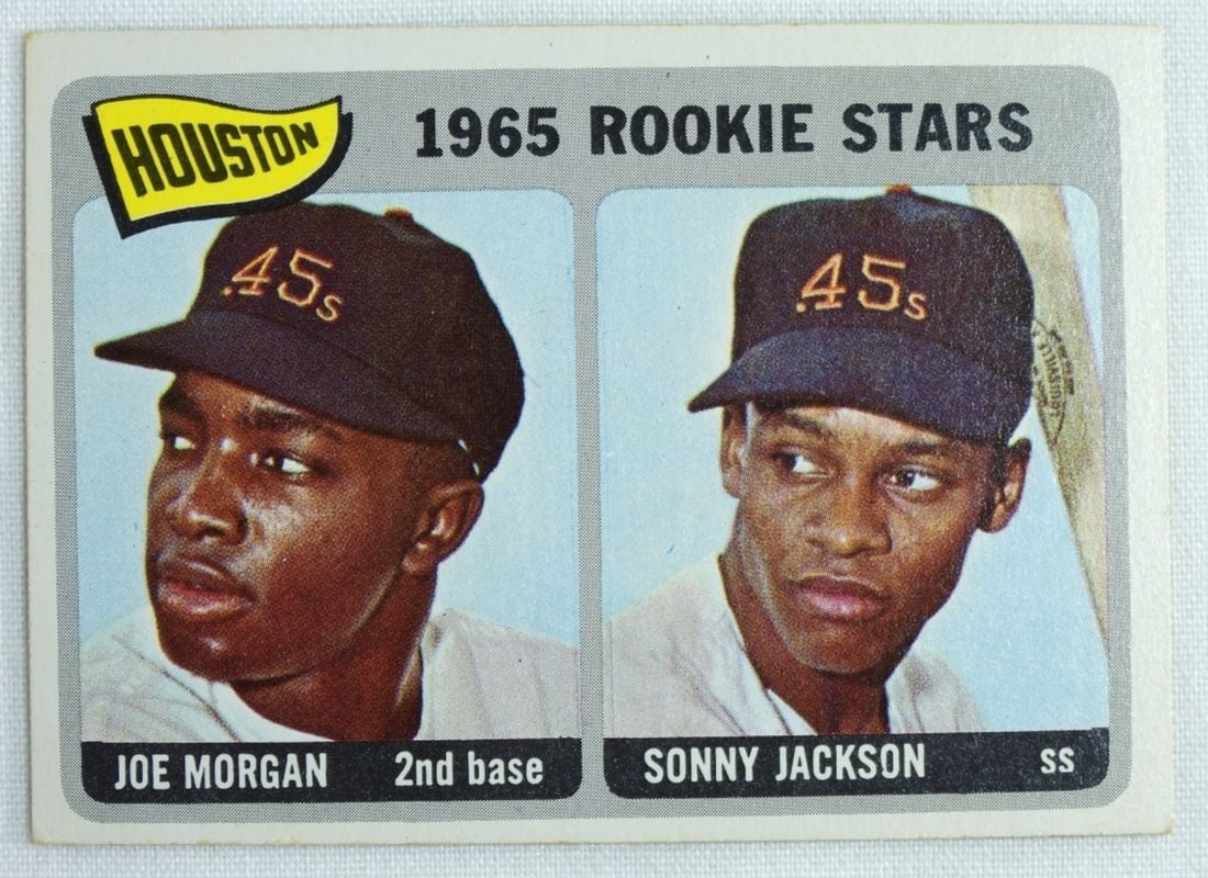 1965 Rookie Stars Joe Morgan & Sonny Jackson: No rounded corners or creases, in good condition