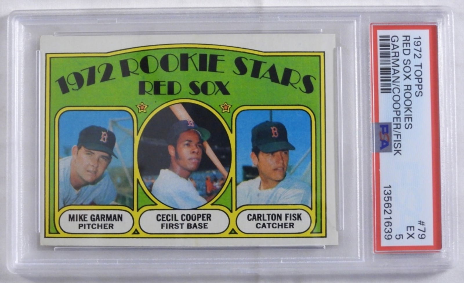 1972 TOPPS Rookie Stars Red Sox #79: PSA Graded EX 5