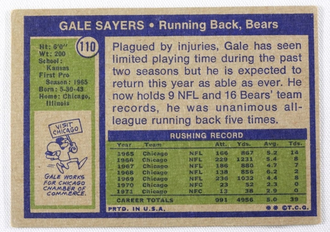 Gale Sayers #110 TOPPS - 2