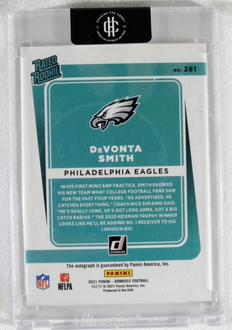 2021 Donruss Autograph Devonta Smith #261 - 2