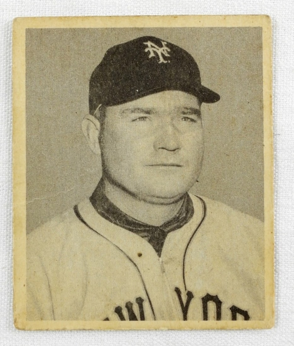 Johnny Mize Bowman 1948 Card: No creasing but corners are rounded.