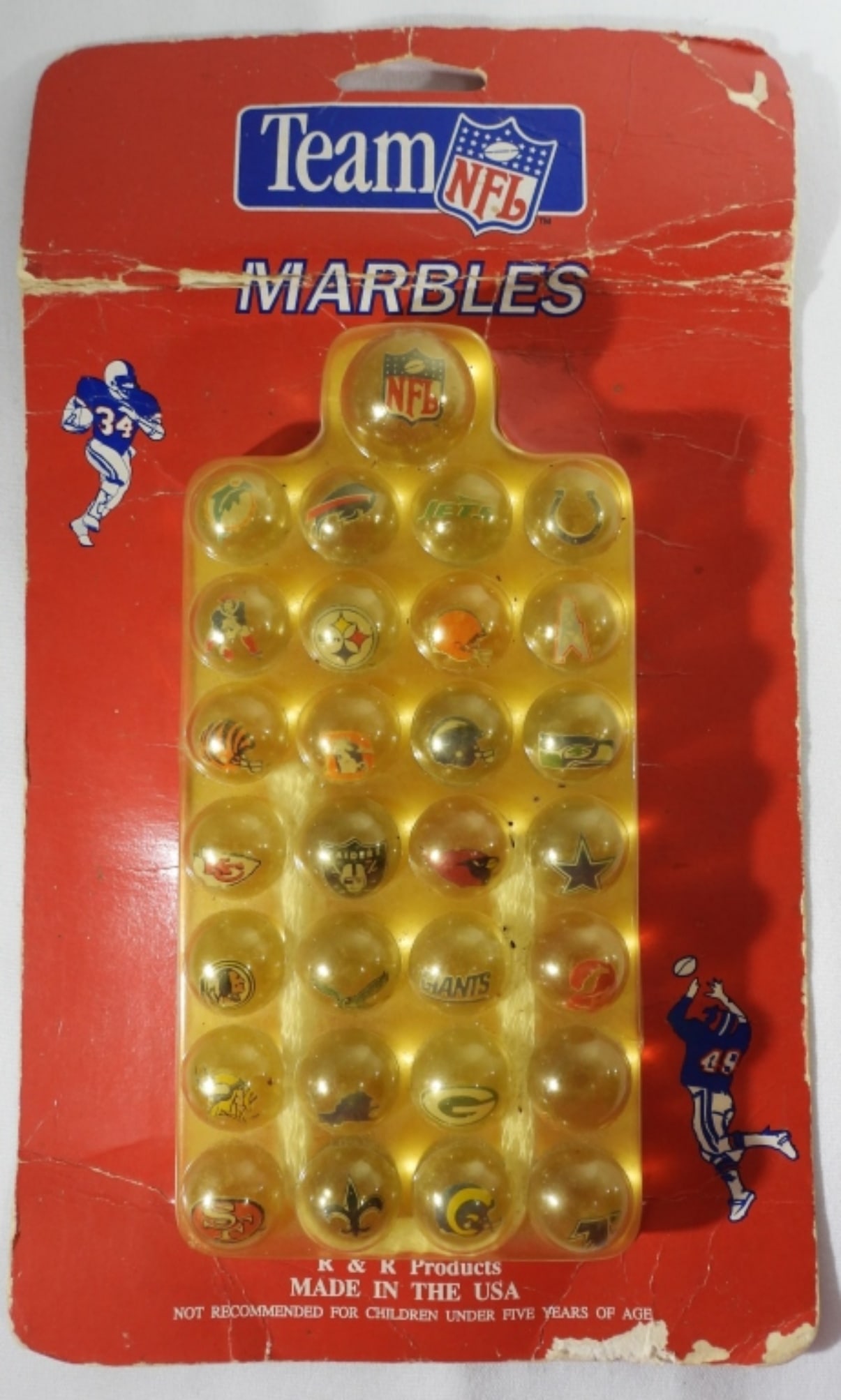 1970s R&R 28 NFL Team Marbles: Unopened
