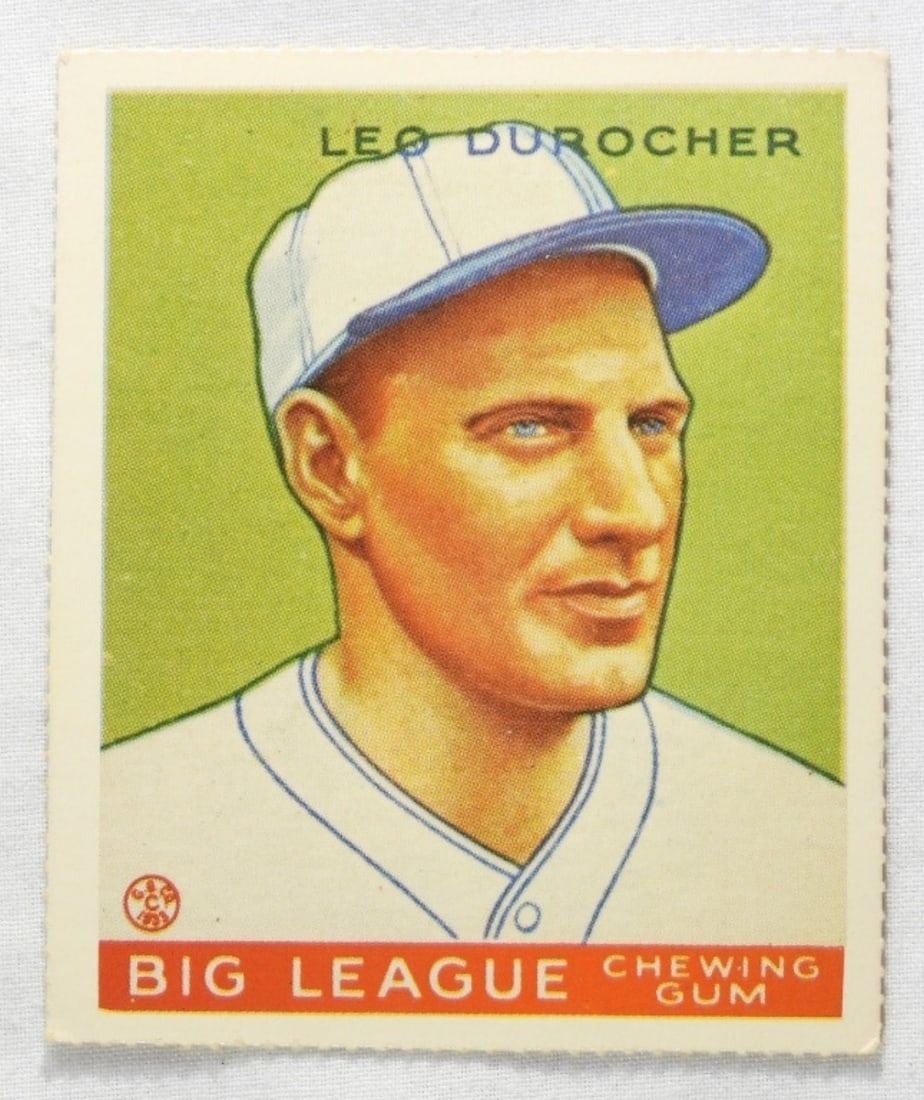 Leo Durocher Big League Chewing Gum: Corners are slightly bent and rounded, no creasing. In good condition