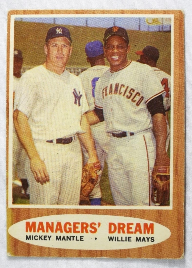 Mickey Mantle & Willie Mays Managers Dream: Corners are slightly rounded, no creasing, in good condition