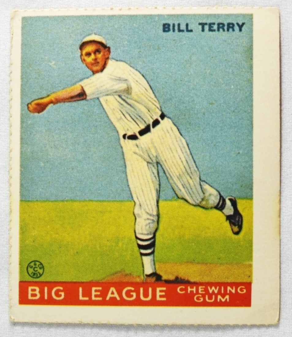 Bill Terry Big League Chewing Gum: In good condition, corners are rounded but no creasing.