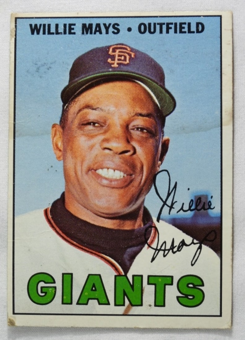 Willie Mays TOPPS #200: A little worn, corners are rounded. No creasing. Good condition