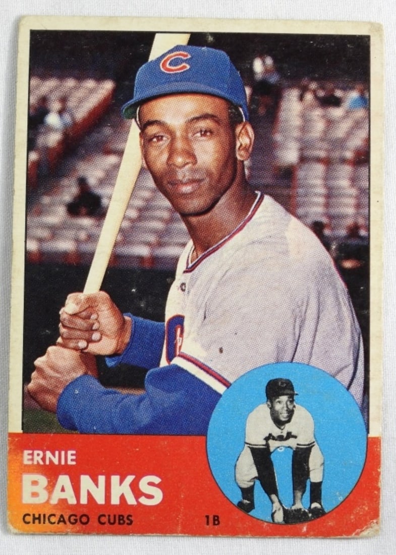 Ernie Banks TOPPS #380: In good condition, slight wear on the bottom right corner. No creasing
