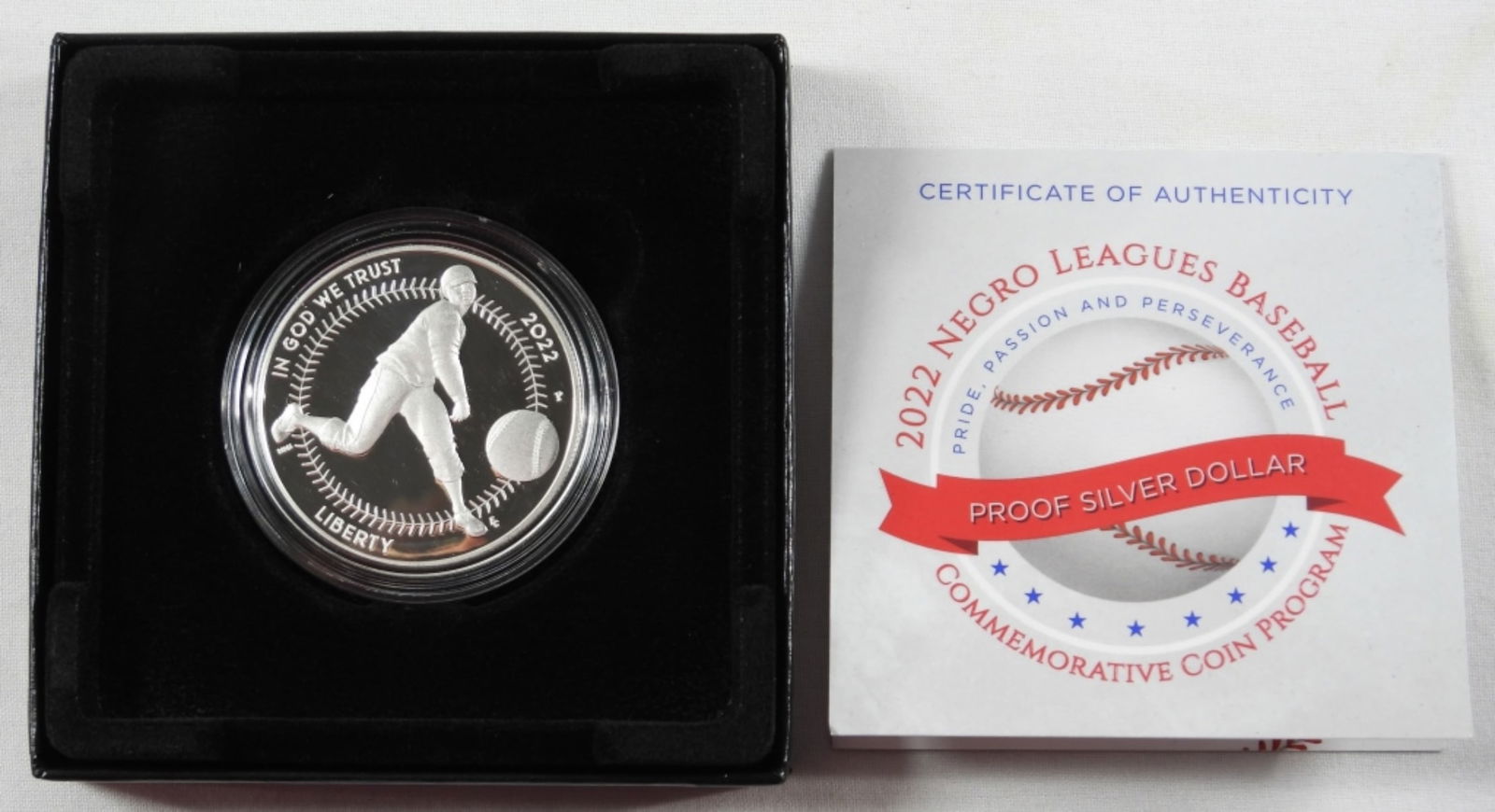 2022 Negro Leagues Commemorative Coin: Silver dollar in the original case.