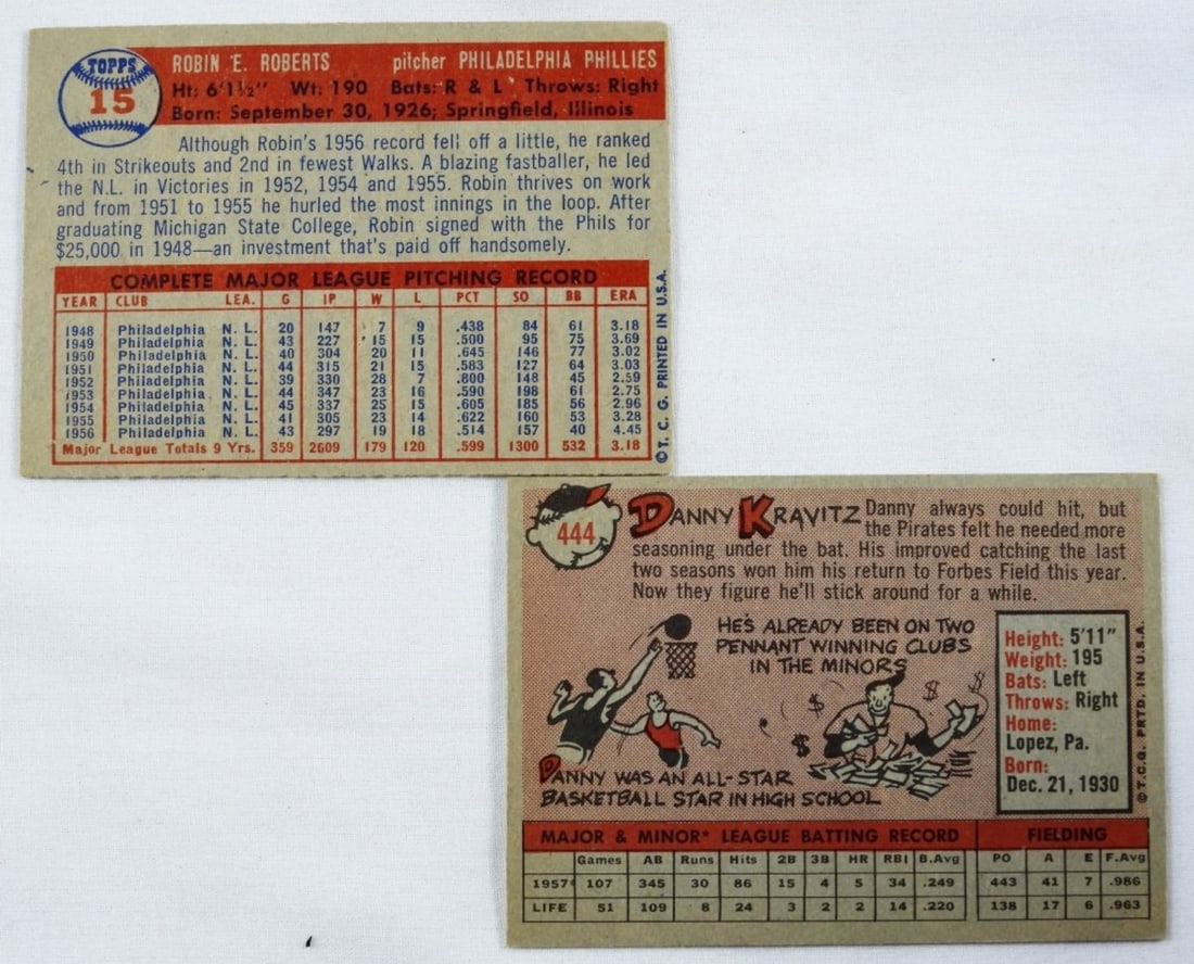 (2) VG TOPPS Baseball Cards - 2