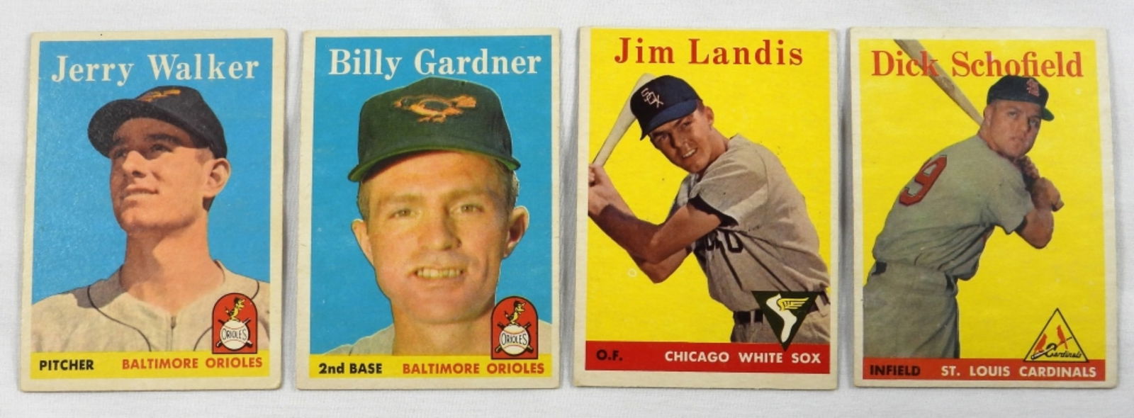 (4) 1958 TOPPS Baseball Cards (1 of 2)